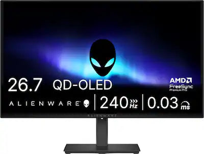 Alienware - AW2726DM 27" QD-OLED QHD 240Hz 0.03ms FreeSync Premium Pro Gaming Monitor with HDR (HDMI, DisplayPort)