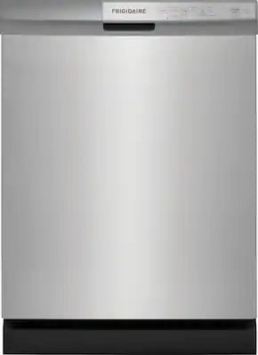 Frigidaire - 24" Front Control Built-In Plastic Tub Dishwasher with DishSense Sensor Technology, 54 dBA