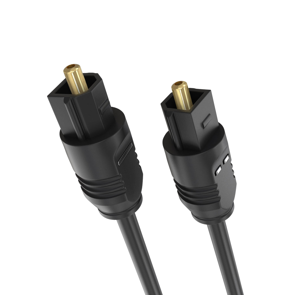 Cmple.com - Toslink Optical Audio Cable 25ft S/PDIF Fiber Optic Cord Gold-Plated - Black