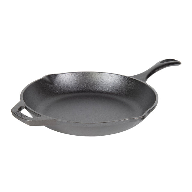 Front. Lodge - Chef Collection 10" Pre-Seasoned Cast Iron Skillet - Kitchen Essential for Frying & Searing - Black.