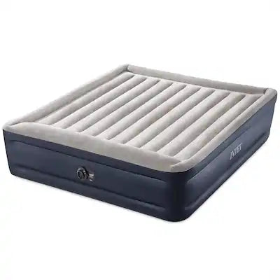 Intex - Dura Beam Plus Deluxe Blow Up Air Mattress Bed with Built In Pump, King