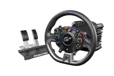 Fanatec - Gran Turismo Pro – 5Nm Direct Drive Force Feedback Sim Racing Bundle with Wheel, Pedals & Clamp for PC and PlayStation