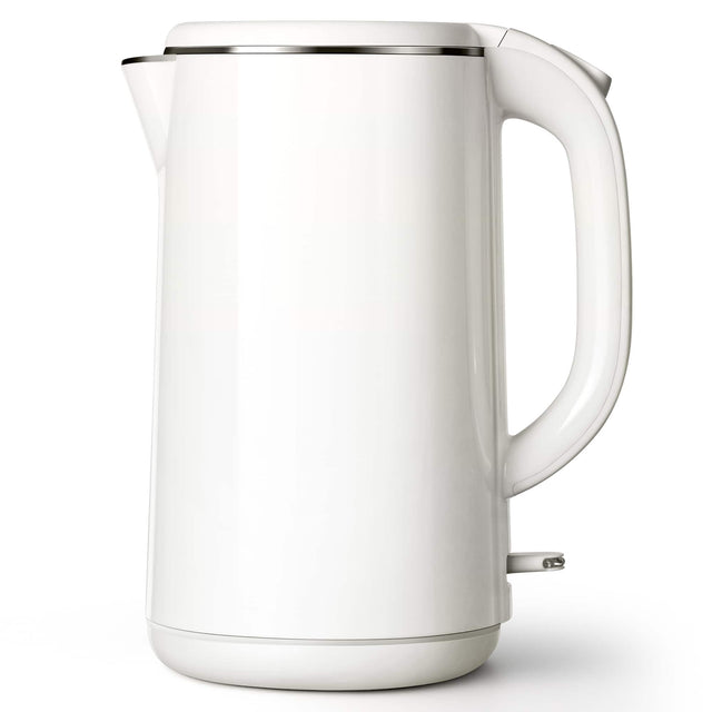 Front. Sugift - 1.8-L 1100W Fast Heat Electric Kettle Tea Kettle with Auto Shut-Off, Boil-Dry Proof, Double Wall Stainless Steel - Beige.