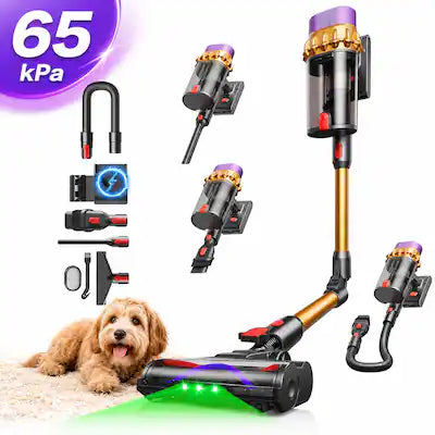 COQOOL - Cordless Vacuum Cleaner for Home, 65KPA 70Mins Stick Vacuum with Foldable Design for Hard Floors Carpet Pet Hair