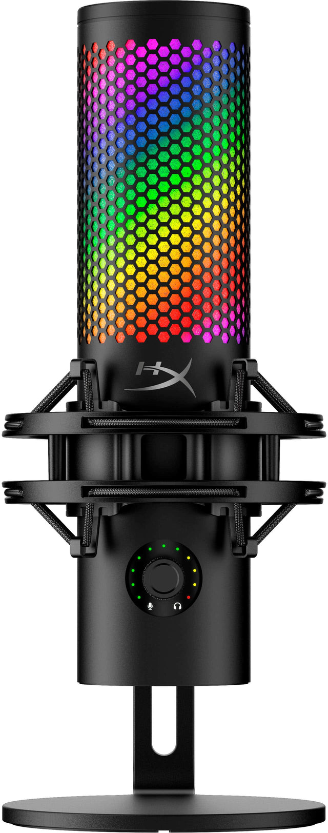 Front. HyperX - QuadCast 2 S Wired Multi-Pattern USB Electret Condenser Microphone - Black.