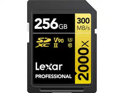 Lexar - 256GB Professional 2000x UHS-II SDXC Memory Card