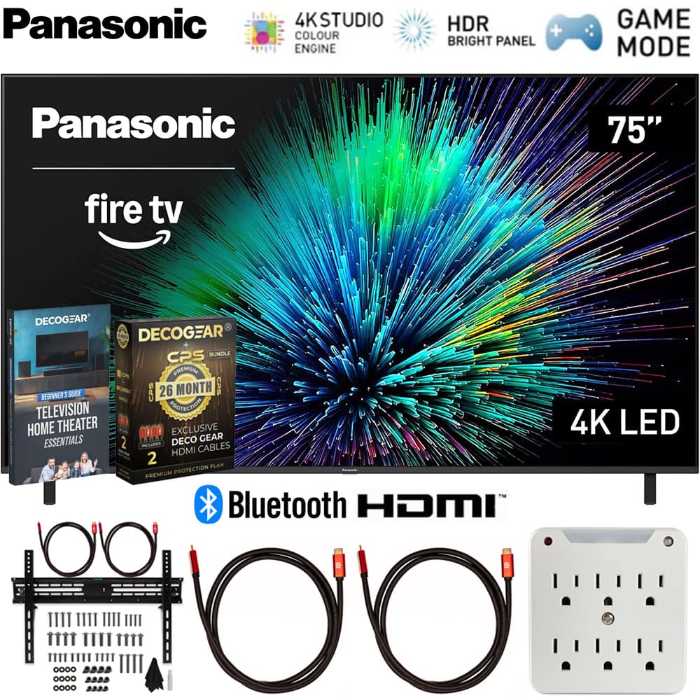 Bundle - Panasonic - 75" W70 Series LED 4K UHD Smart Fire TV (2025) with 26 Month Extended Warranty Protection Plan