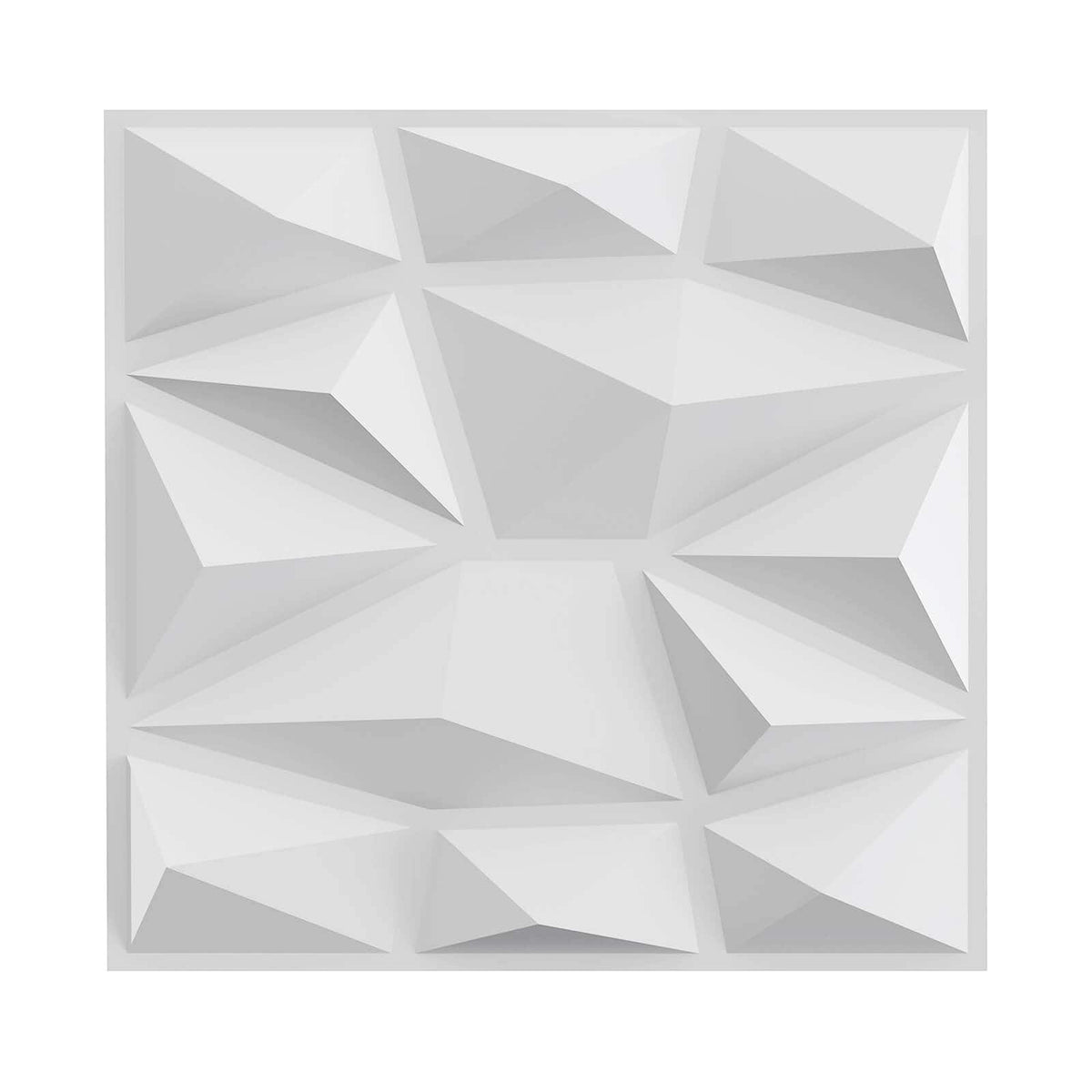 Costway - 100 Pack 3D Wall Panels, PVC Diamond Textured Wall Tiles for Living Room Bedroom - White