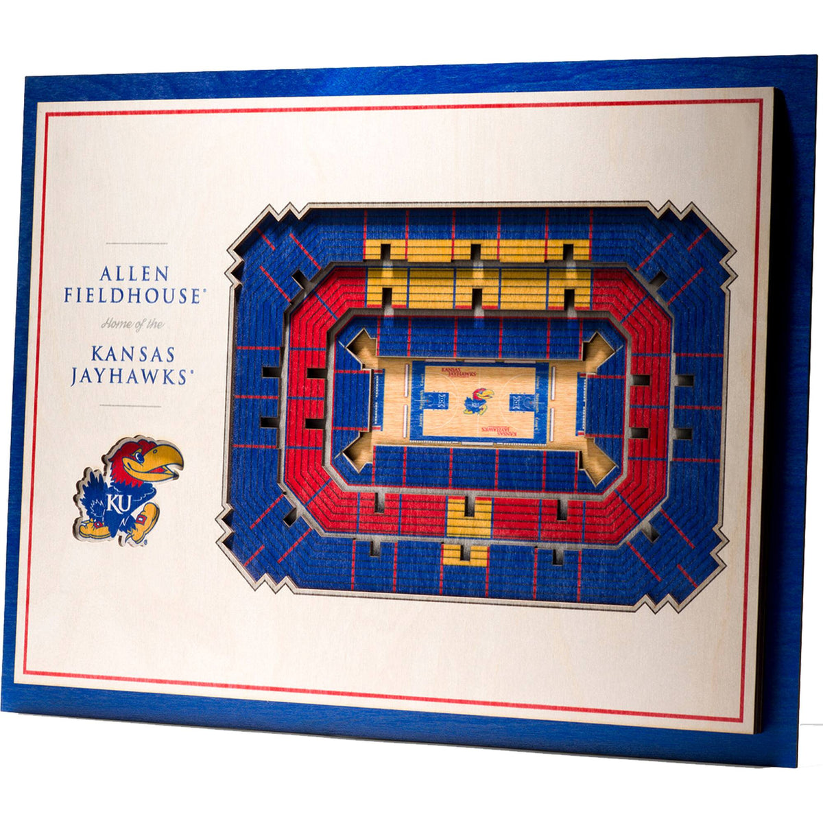 YouTheFan - Kansas Jayhawks 17'' x 13'' 5-Layer StadiumViews 3D Wall Art - Brown