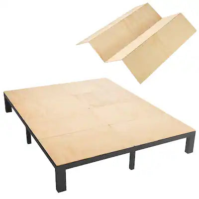 VEVOR - Bunkie Board, King Size 76.8 x 70.1 in, Foldable Bed Board Under Mattress with Nylon Webbing, Plywood, Rounded Edges