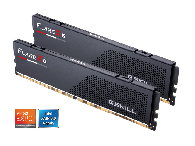 FLAREX 5  
G.SKILL  

AMD EXPO  
MEMORY OVERCLOCKING PROFILE  

Intel XMP 3.0 Ready