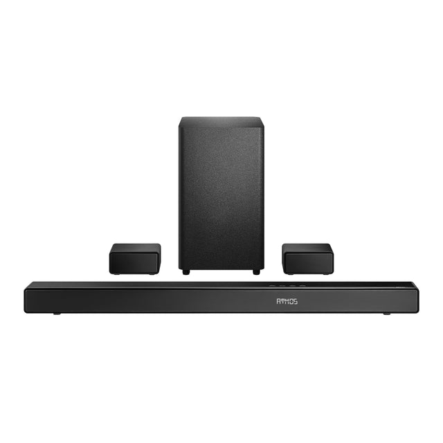 Front. Insignia™ - 5.1.2 Channel Home Theater Soundbar with Wireless Subwoofer and Rear Speakers, Dolby Atmos, DTS:X, Bluetooth - Black.