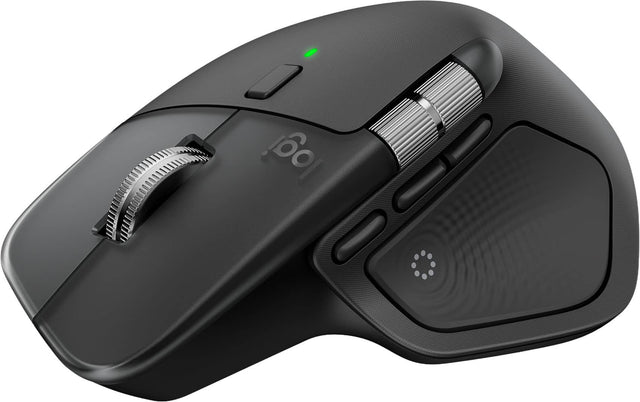 Front. Logitech - MX Master 4 - Black Adobe Edition - Wireless Laser Ergonomic Mouse  with Advanced Performance Haptic Feedback - Black.