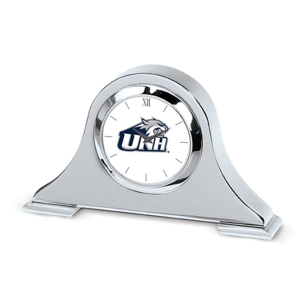 Jardine - New Hampshire Wildcats Logo Napoleon Desk Clock - Silver