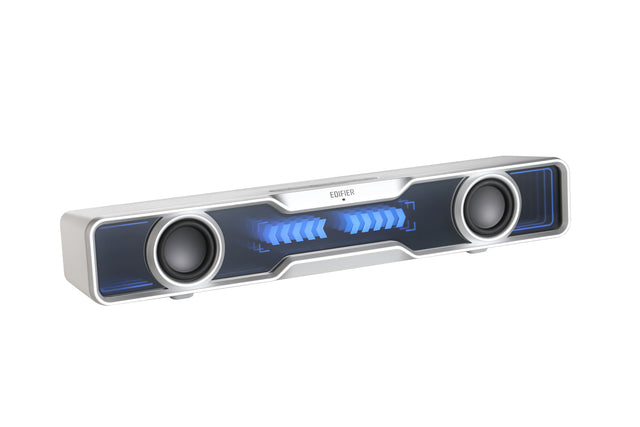 Front. Edifier - QS30 2.0 Bluetooth Gaming Soundbar with Halo Lighting (1-Piece) - White.