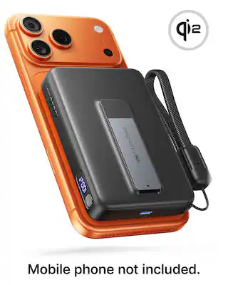 INIU - Magnetic Power Bank, Qi2 10000mAh Ultra Compact Portable Charger with Foldable Stand for iPhone 17/16/15/14/13/12 Series