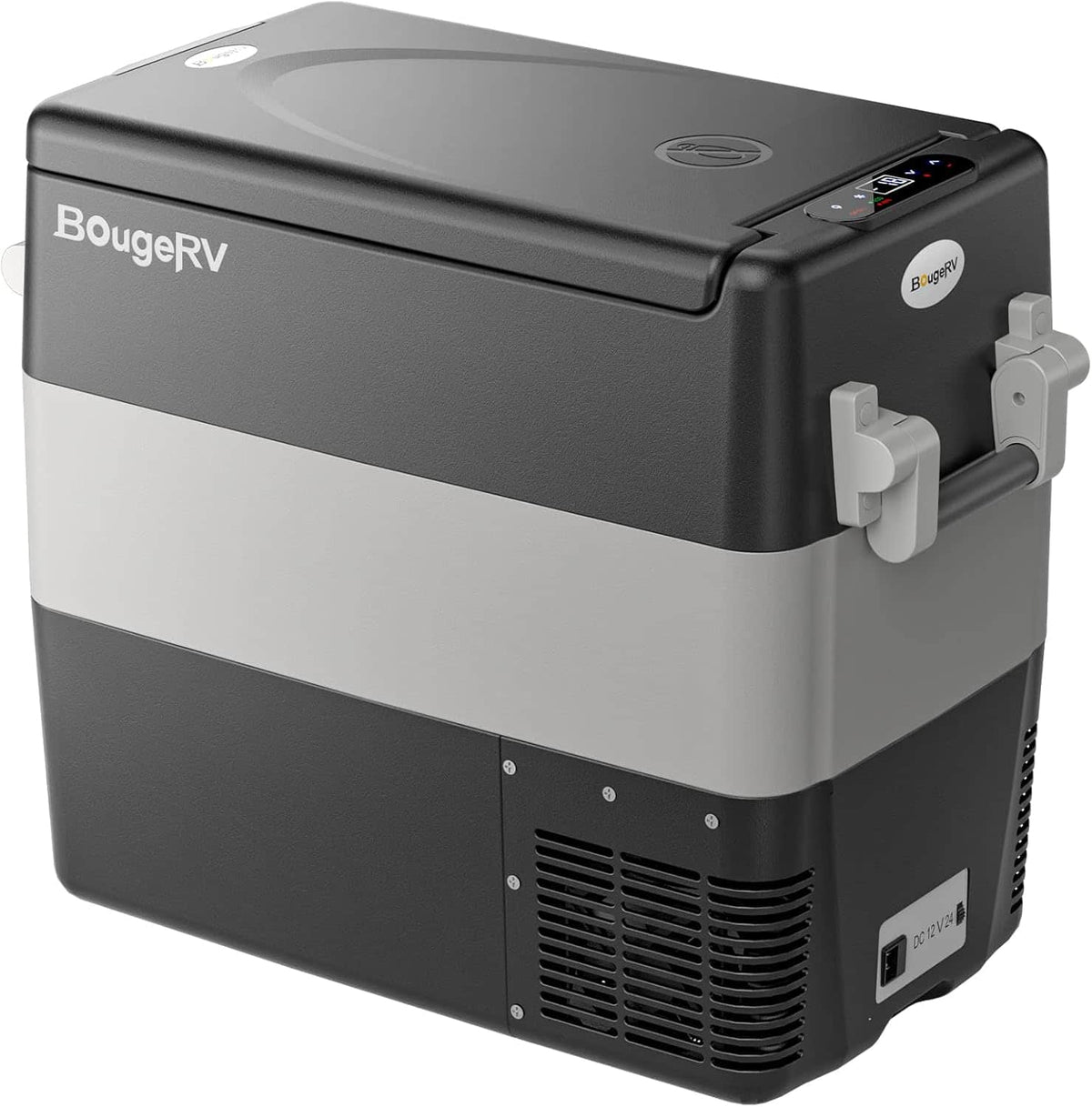 BougeRV - Car Refrigerator 53 Qt, 12 Volt Refrigerator Portable Freezer, 12V/24V DC 110~240 Volt AC Car Fridge with -4℉~50 - Blkack