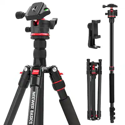 Neewer - 72" Compact Travel Tripod & Monopod - Arca Ball Head with Phone Holder for DSLR & iPhone (17.6lb)