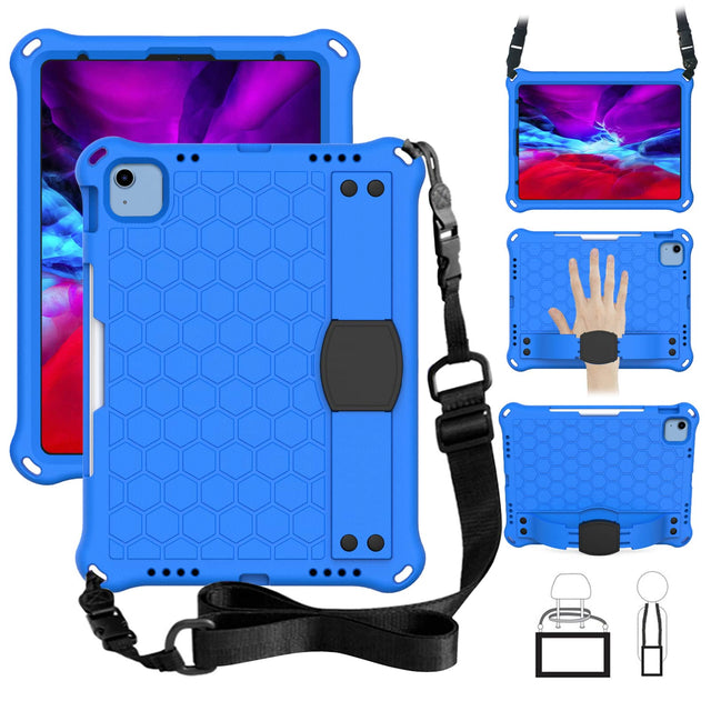 Front. UUCOVER - Shockproof Kids Case for iPad (A16) 11-inch 2025 / iPad 10th Gen 10.9" 2022 EVA+TPU Stand Cover with Shoulder Strap - Blue.