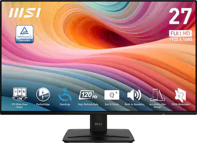 MSI - PRO MP271A E2 27" FHD 120Hz 1ms Adaptive Sync Monitor with HDR ready ,Built-in Speakers (DisplayPort, HDMI )