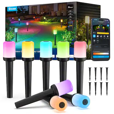 Govee - Outdoor Cylinder Pathway Lights 8pk