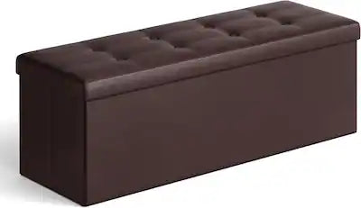 Songmics Home - 43-Inch Folding Storage Ottoman Bench – Synthetic Leather