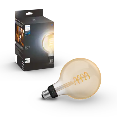Philips - Hue White Ambiance 7W G40 E26 Bluetooth Filament Smart Bulb
