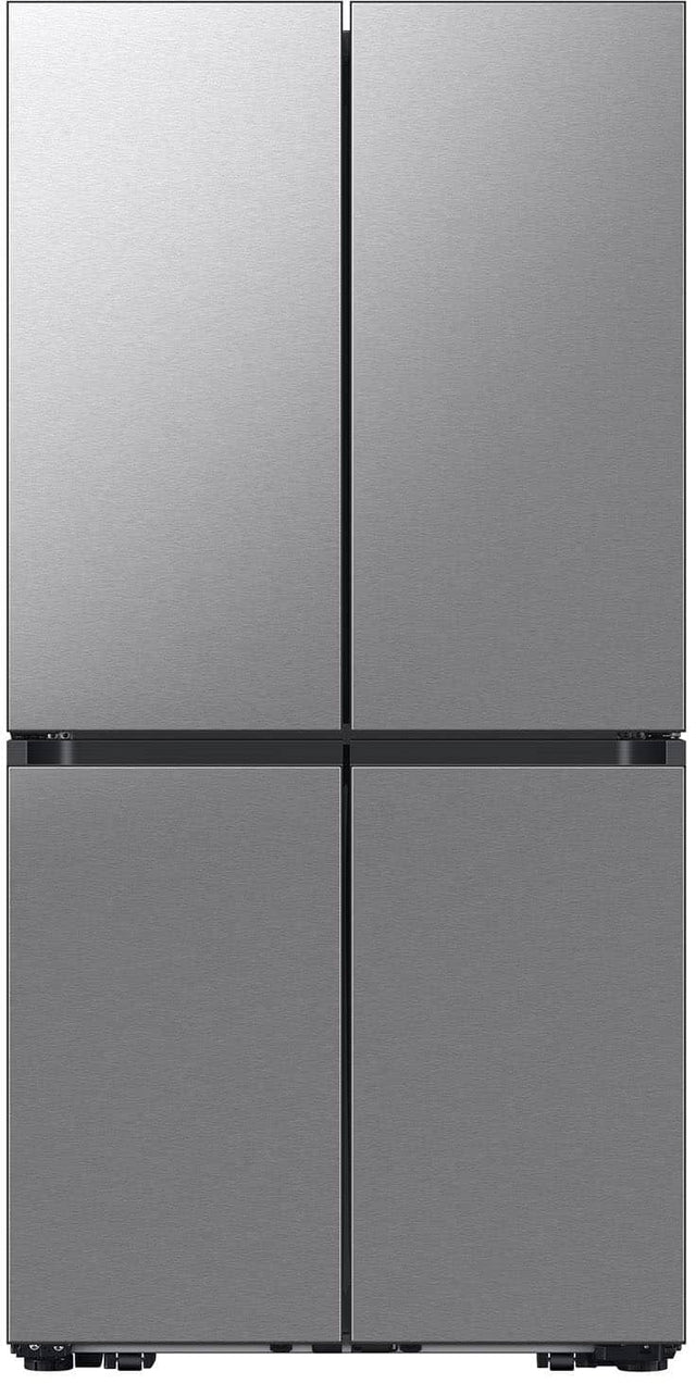Front. Samsung - 36 in. Wide Bespoke 22 cu. ft. Counter Depth 4-Door French Door Refrigerator with Zero Clearance Fit and Sphere Ice - Stainless.