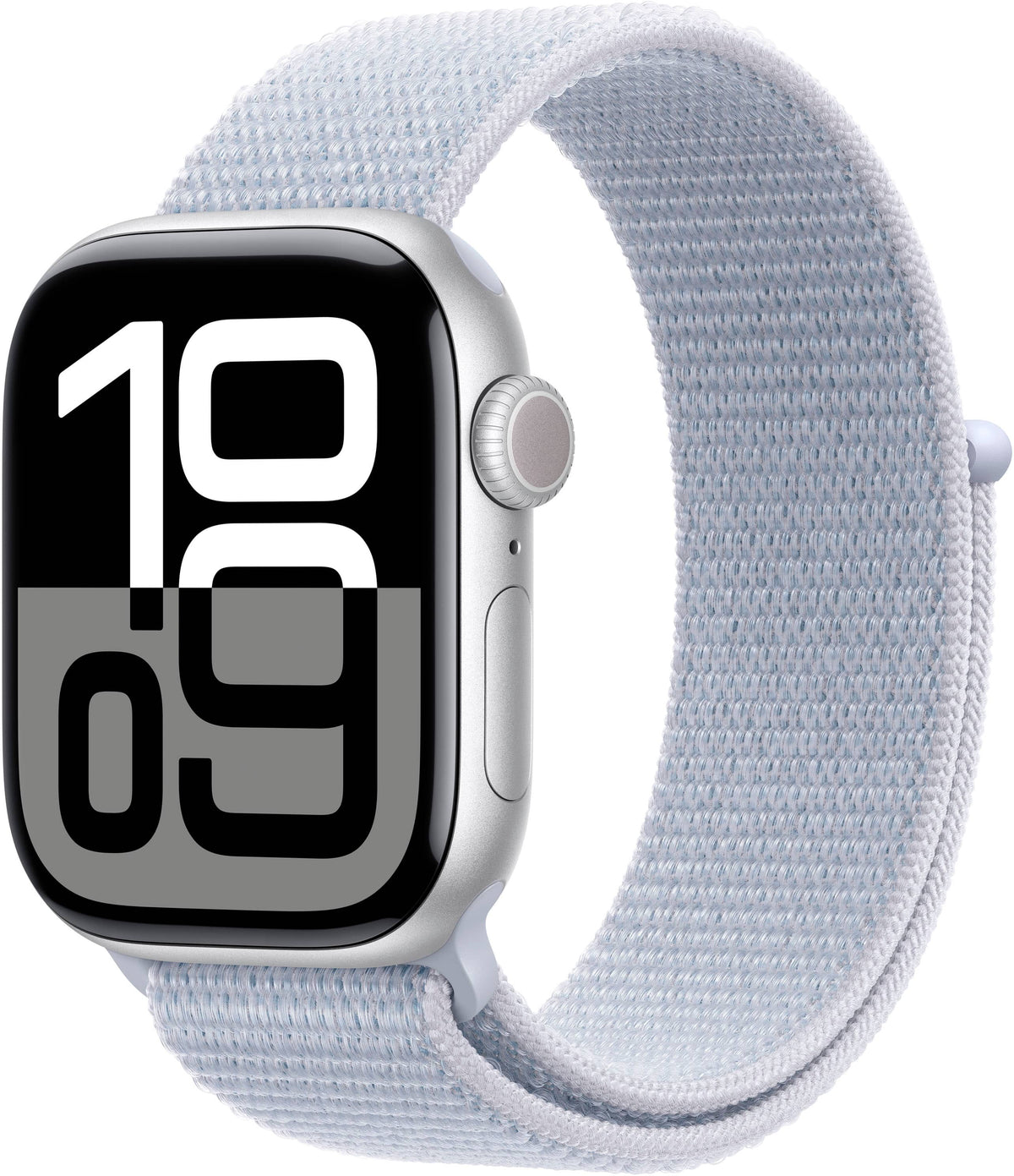 Apple Watch Series 10 (GPS+Cellular) 42mm Aluminum Case with Blue Cloud Sport Loop - Silver - (2024)