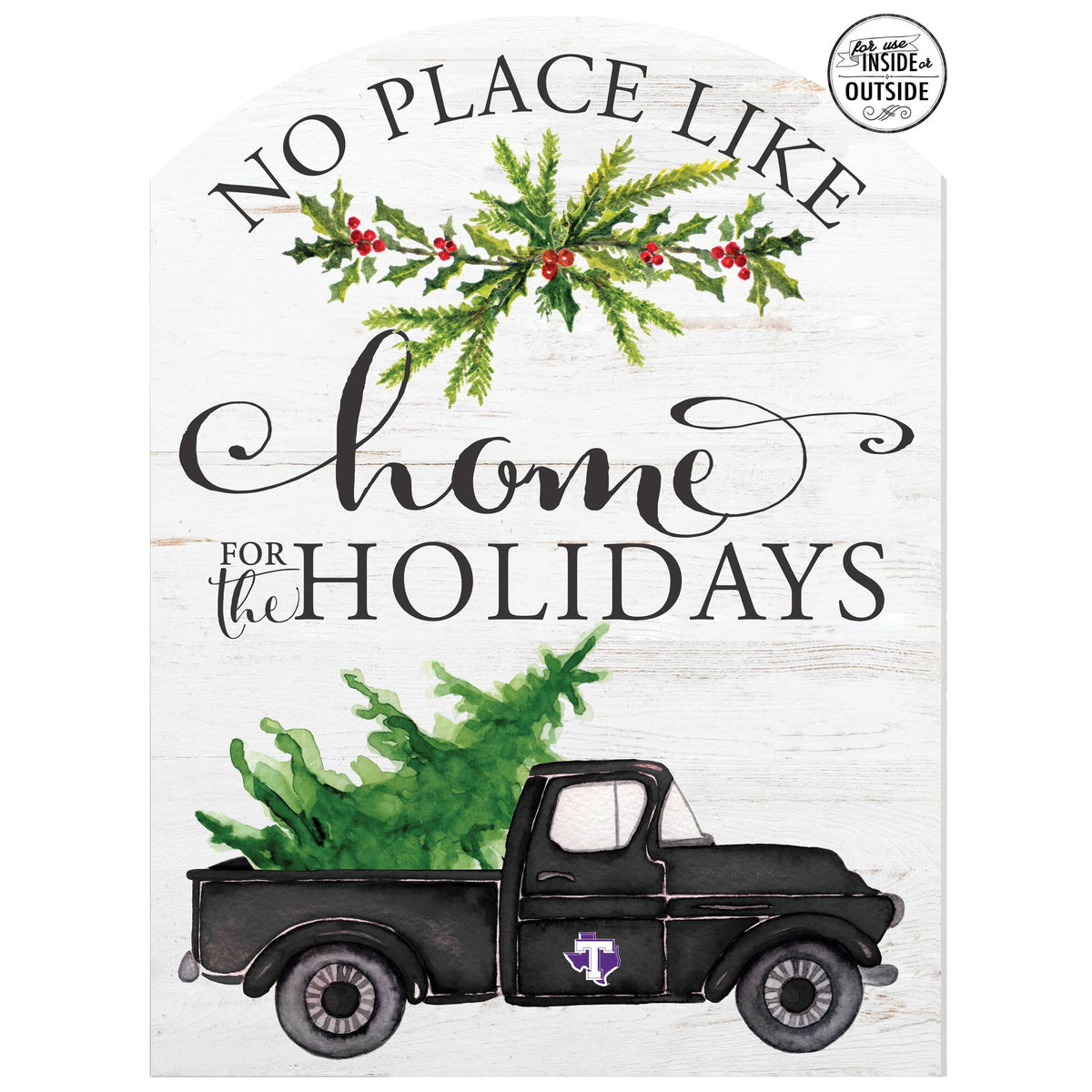 Jardine - Tarleton State Texans 16'' x 22'' Indoor/Outdoor Holiday Marquee Sign - White