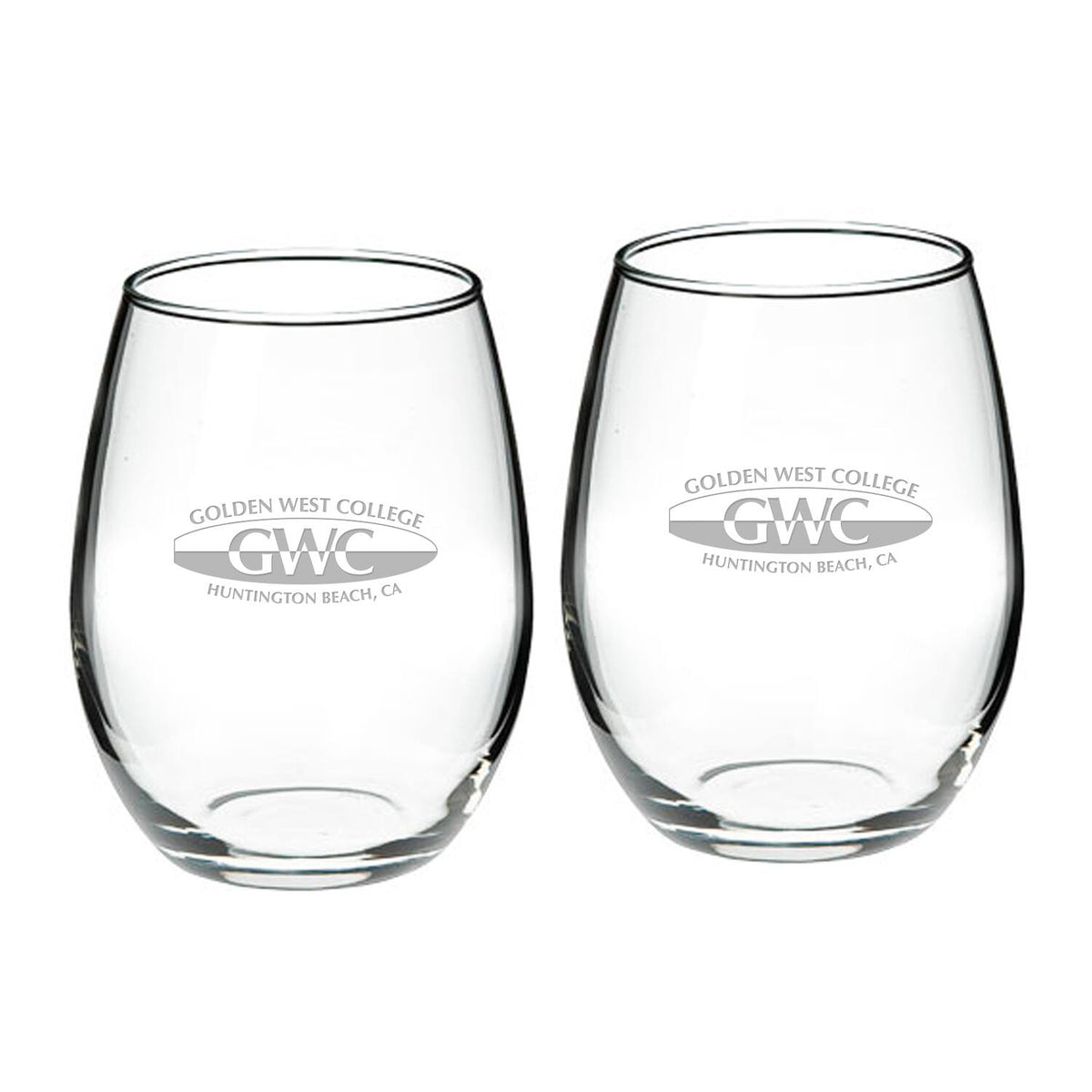 Jardine - Golden West College 21oz. 2-Piece Stemless Wine Glass Set - Multicolor