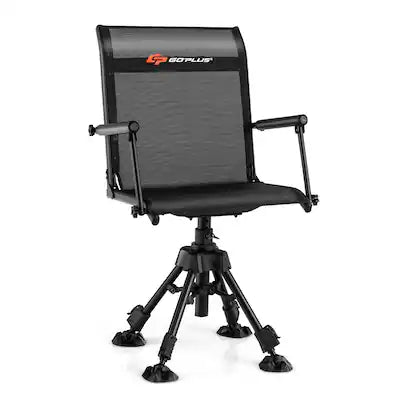 Costway - Swivel Hunting Chair with 4 360°Adjustable Legs Folding Silent Swivel Blind Chair