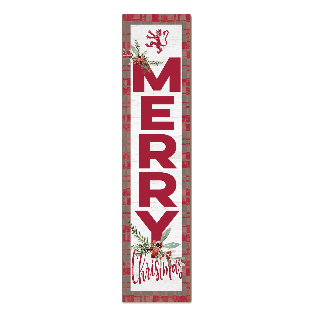 Jardine - Phillips Exeter Academy Big Red 12'' x 48'' Outdoor Merry Christmas Leaner - White
