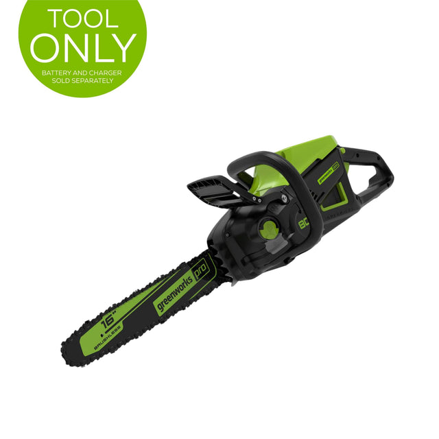 TOOL ONLY  
BATTERY AND CHARGER SOLD SEPARATELY  

16" BRUSHLESS  
greenworks