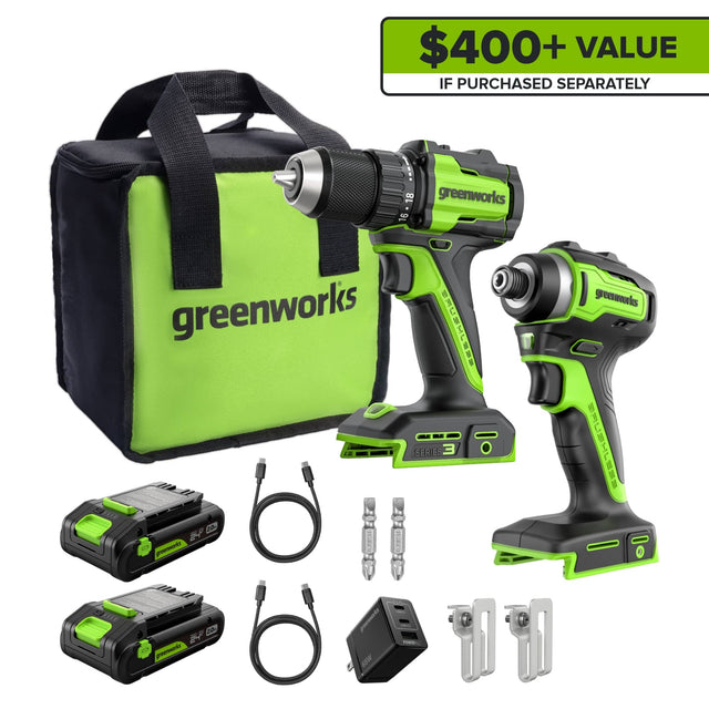 $400+ VALUE IF PURCHASED SEPARATELY

16 - 18
18 greenworks
SERIES M
preemanks
24
O narO I 1E greenworks
24 2
Ccend 4W greenworks

greenworks
SERIES 3