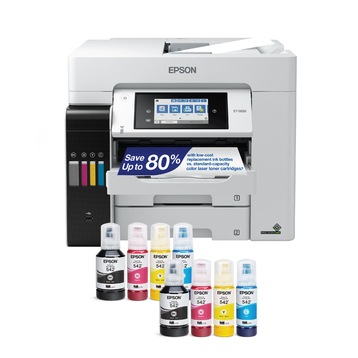 Epson - EcoTank Pro ET-5850 Wireless All-In-One Supertank Inkjet Printer - White