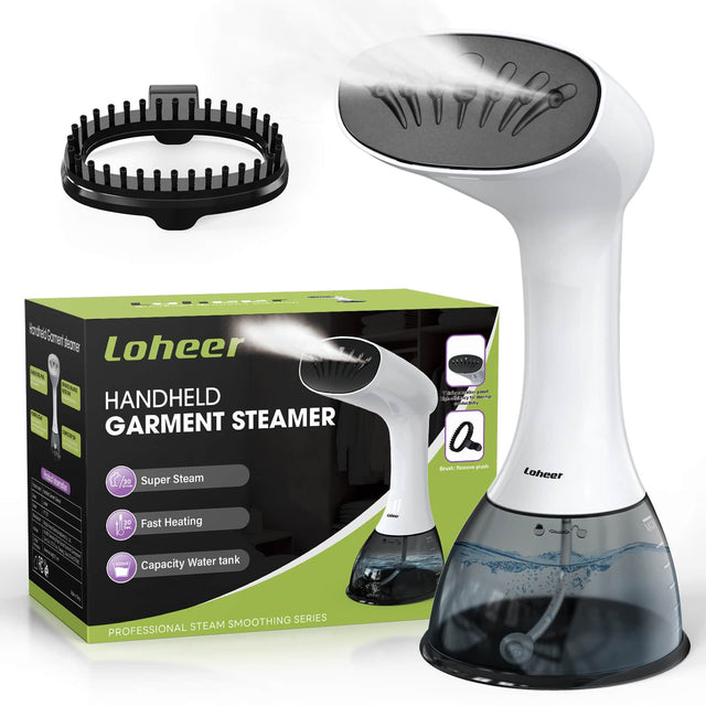 Loheer HANDHELD GARMENT STEAMER  
Super Steam  
Fast Heating  
400ml Capacity Water Tank  
PROFESSIONAL STEAM SMOOTHING SERIES
