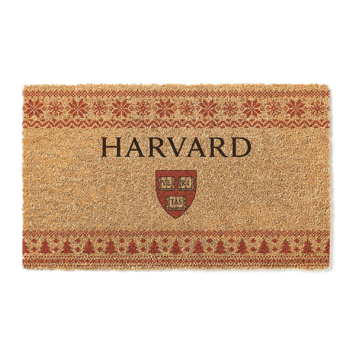 Jardine - Harvard Crimson 18" x 30" Holiday Coir Doormat - Brown