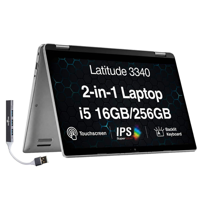 Latitude 3340 2-in-1 Laptop i5 16GB/256GB Backlit Touchscreen IPS A Keyboard SuperCLEAR