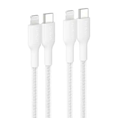 Belkin - BOOST↑CHARGE Braided PCR USB-C to Lightning Cable 1M 2-Pack