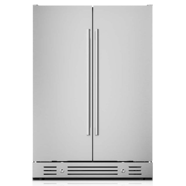 Front. Yeego - 24 inch  Outdoor Dual Zone Beverage & Wine Cooler , 60 Can+20 Bottle Stainless Steel Fridge, 34-65°F Temperature Control - Stainless Steel.