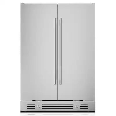 Yeego - 24 inch Outdoor Dual Zone Beverage & Wine Cooler , 60 Can+20 Bottle Fridge, 34-65°F Temperature Control