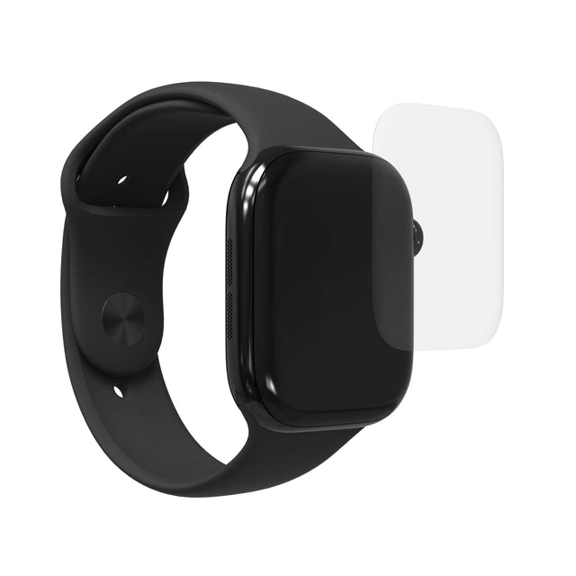 Angle. ZAGG - InvisibleShield Ultra Eco Edge-to-edge Plant-Based Screen Protector for Apple Watch Series 11/10 Small - Clear.