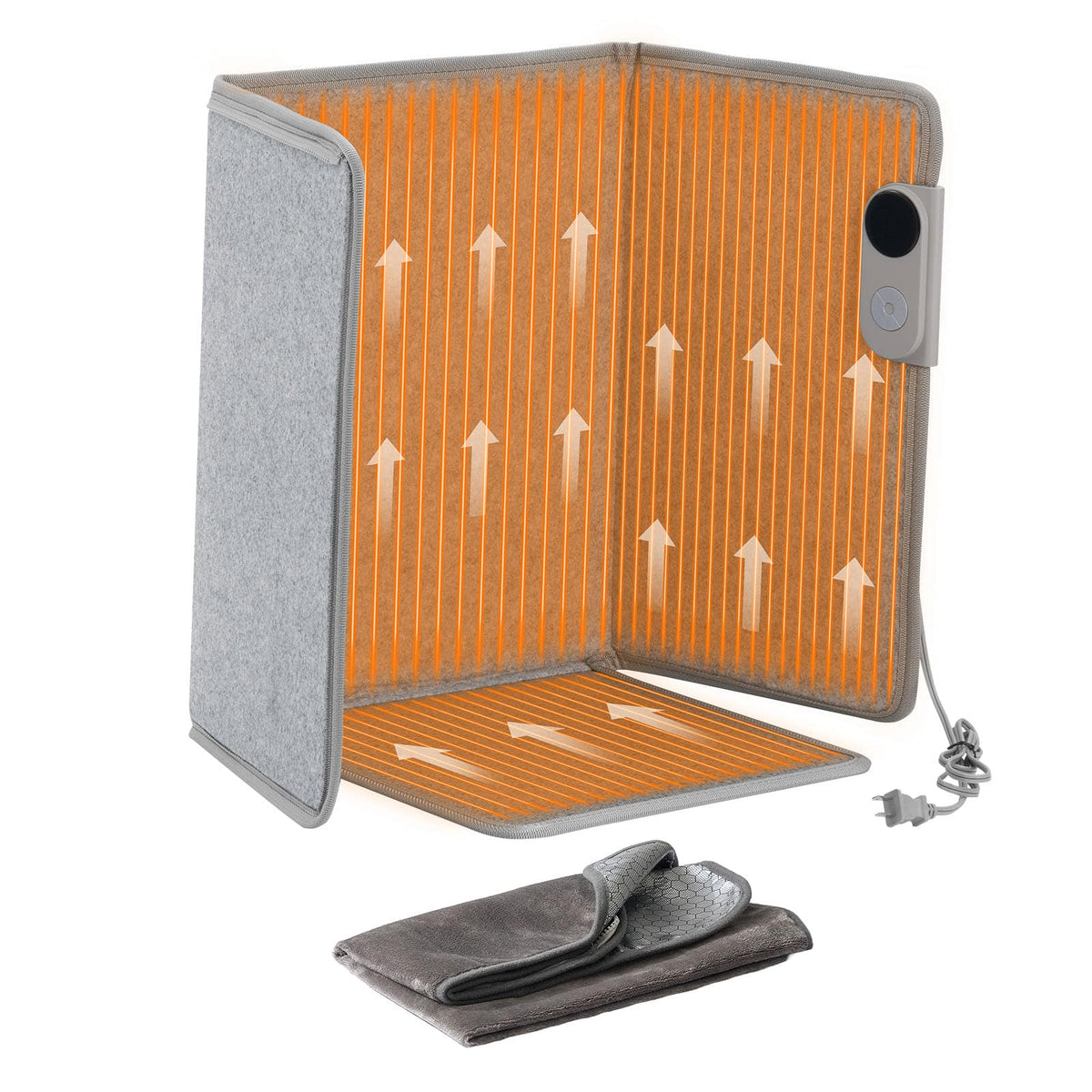 VEVOR - Under Desk Space Heater,Foldble Foot Warmer Portable for Home&Office,Timer & Secure,Quiet for Legs,Ankles,Touch&Remote - Gray
