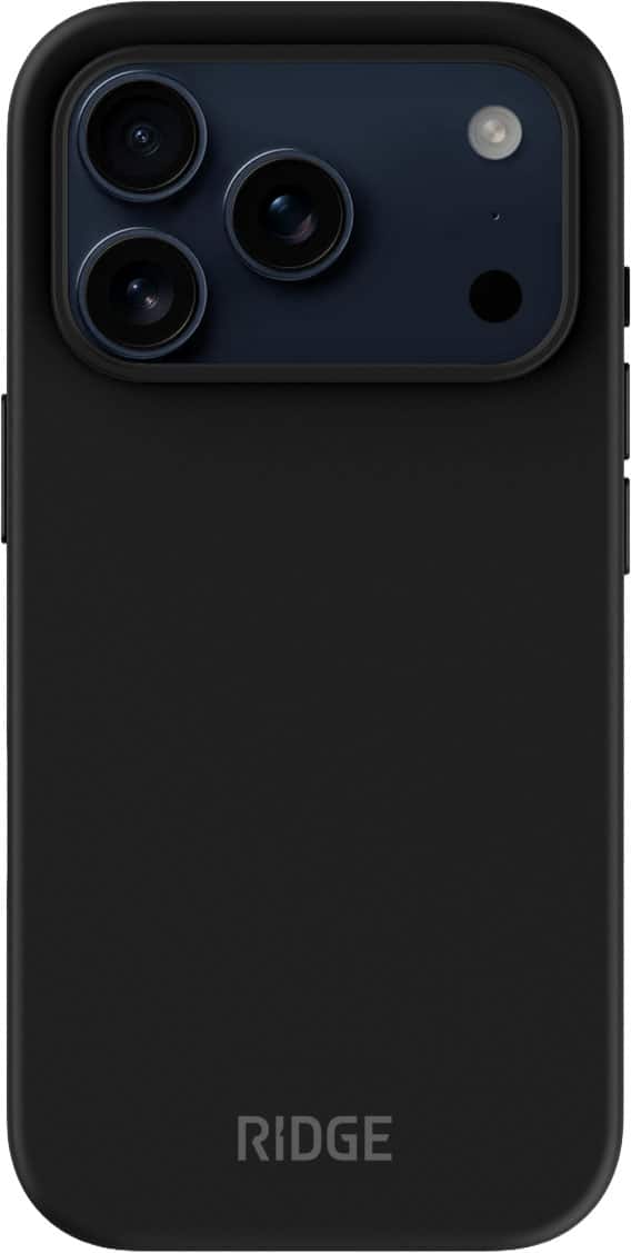 Front. The Ridge Wallet - iPhone 17 Pro Max Case - Matte Black.