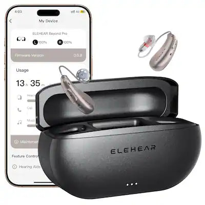 Elehear - Beyond Pro OTC Hearing Aids with VOCCLEAR 2.0 AI Speech Enhancement, Music Mode, Tinnitus Masking, Bluetooth 5.3