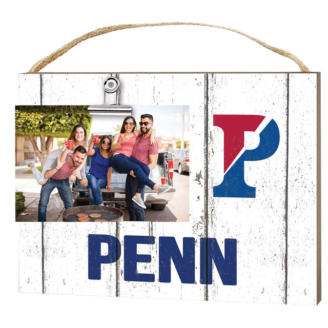 Front. Jardine - Pennsylvania Quakers 8" x 10" Weathered Clip It Frame - White.