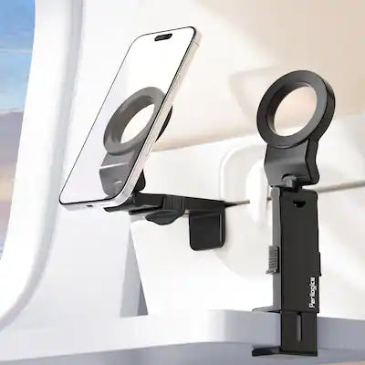 Perilogics - Universal Airplane Travel Phone Holder with MagSafe. Phone Mount for Video Calls, Content Creation and Everyday Use