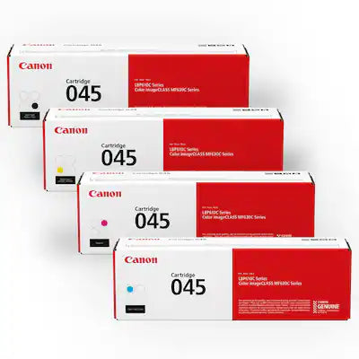 Canon - 045 Toner Cartridges 4 Pack, for Canon Color imageCLASS MF634Cdw, MF632Cdw, LBP612Cdw Laser Printers
