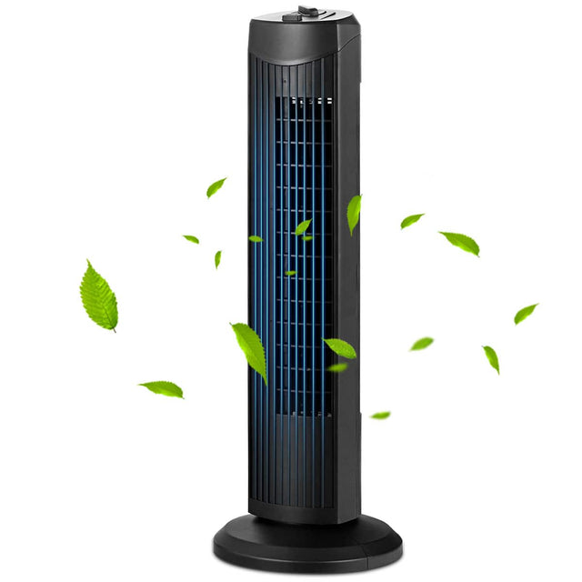 Front. Costway - Fantask 35W 28''Oscillating Tower Fan 3 Wind Speed Quiet Bladeless Cooling Room - Black.